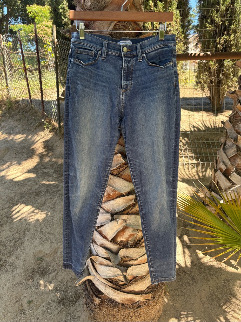 Banana Republic Straight-Leg Jeans in Washed Blue